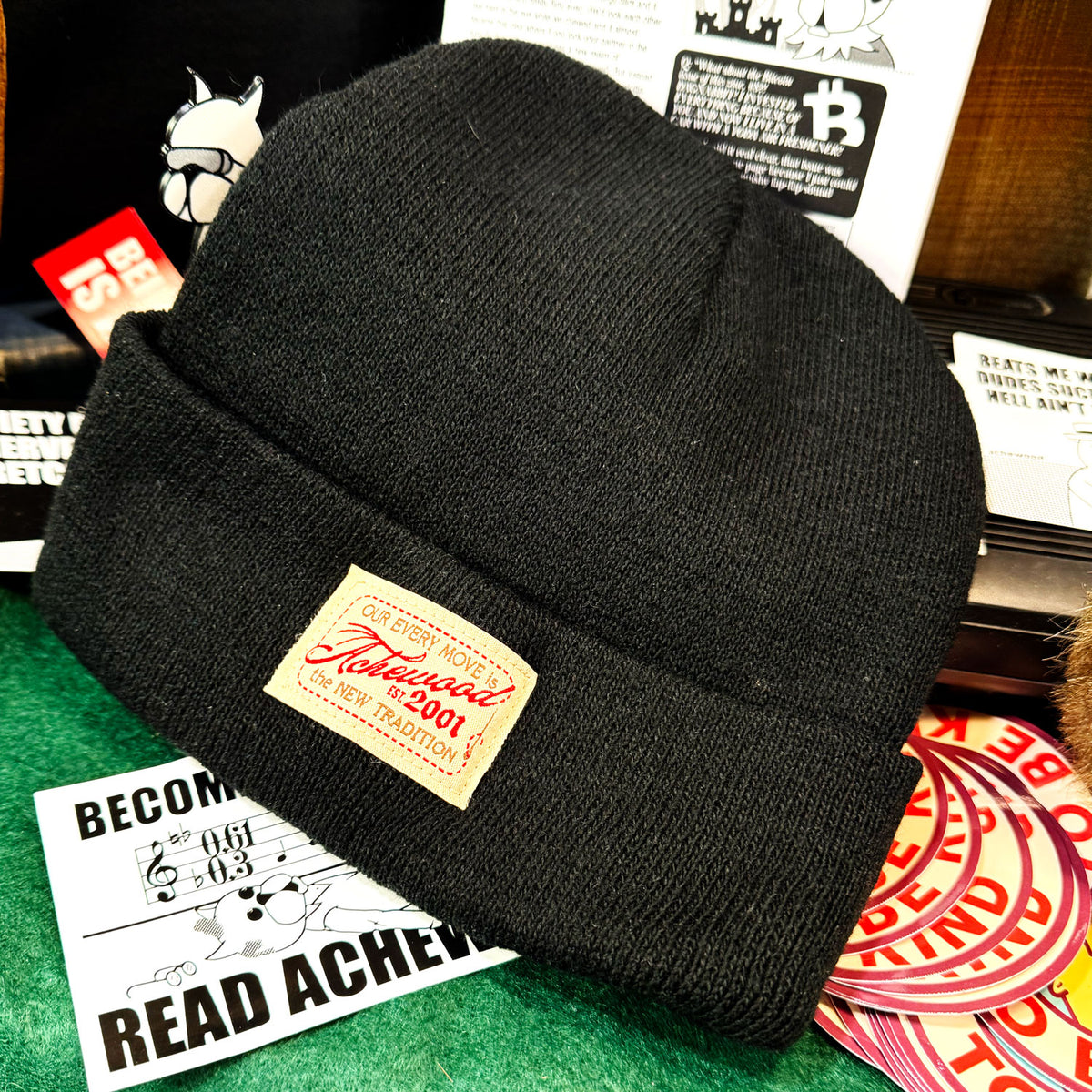 Black Logo Beanie, Hand-Sewn Tag