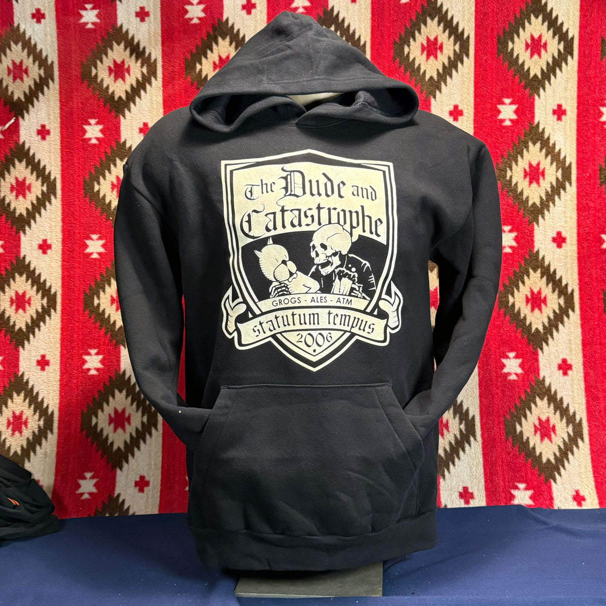 Dude & Catastrophe one-off hoody test pressing C, size Medium (cream yellow ink)
