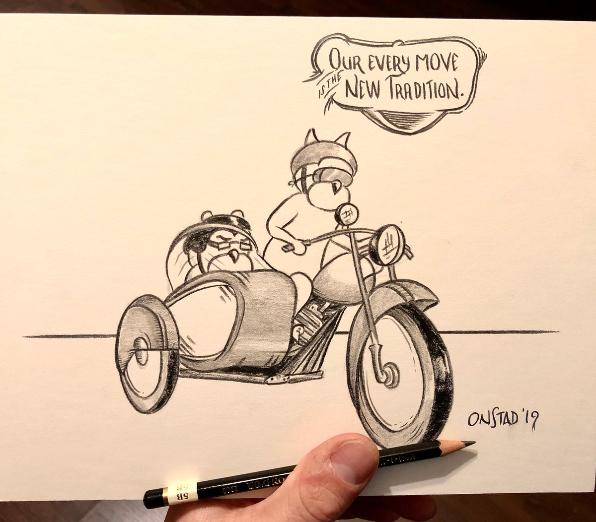 New Tradition, Original 8x10, pencils on matte board, 11/20/2019-B