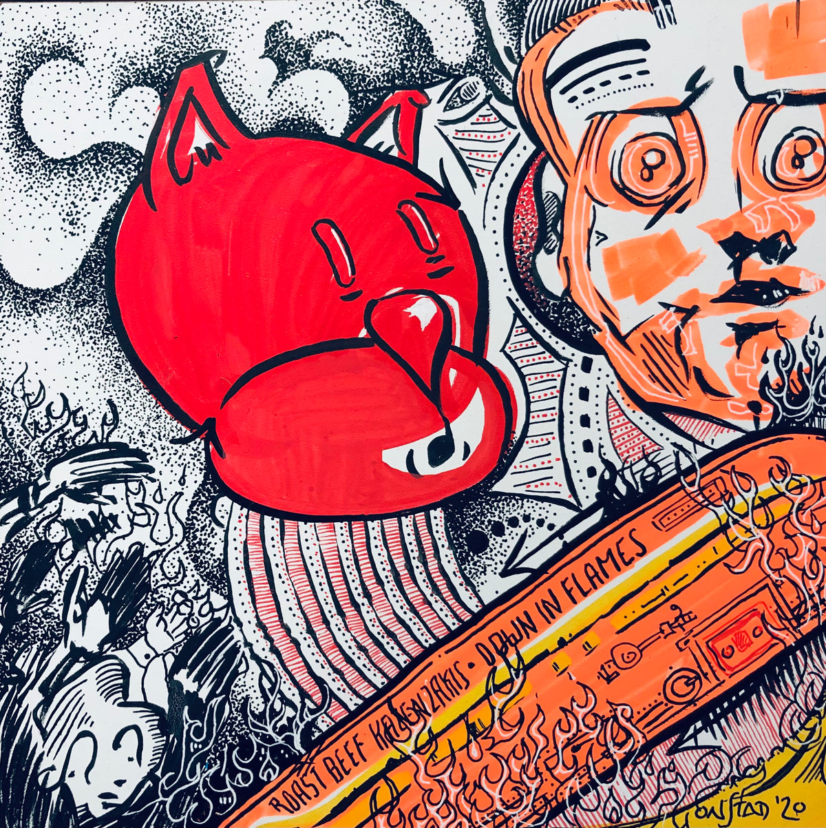 Roast Beef, Down in Flames 2, 8x8”