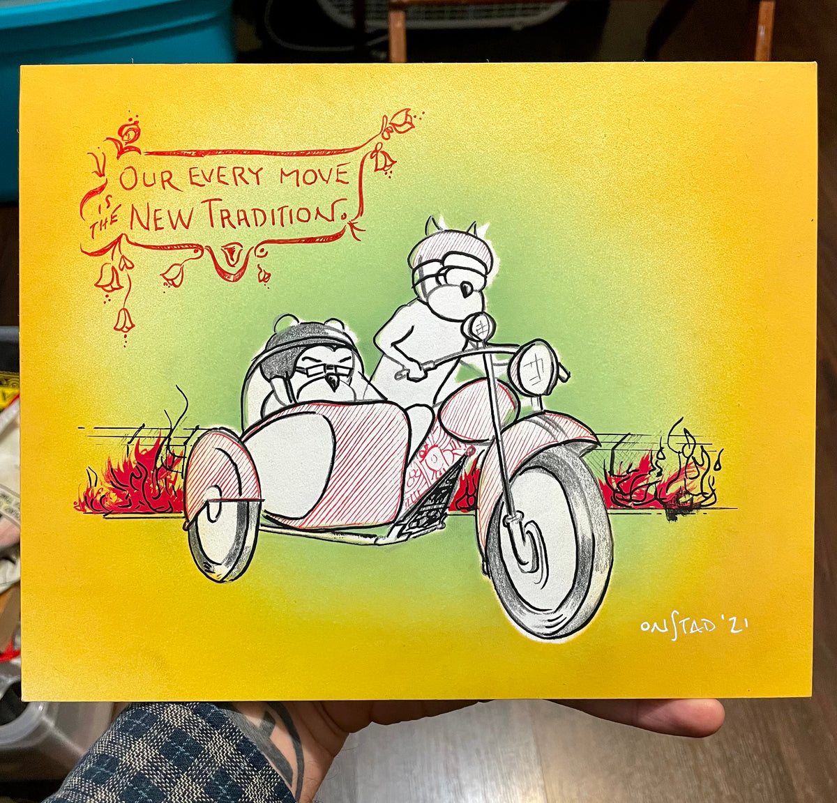 New Tradition, multimedia ombré, 8x10”