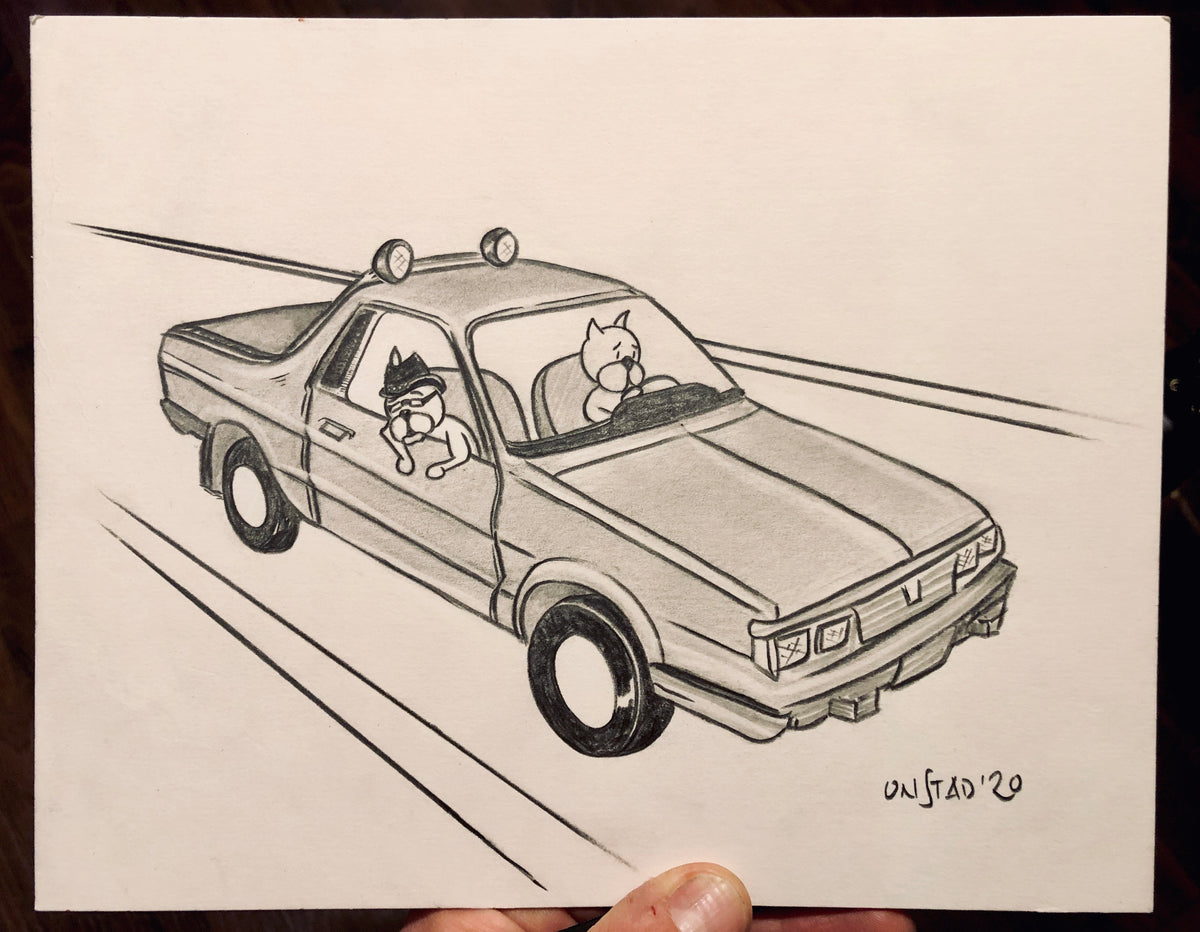 Subaru Brat in Hell, Ray and Beef, 8x10"