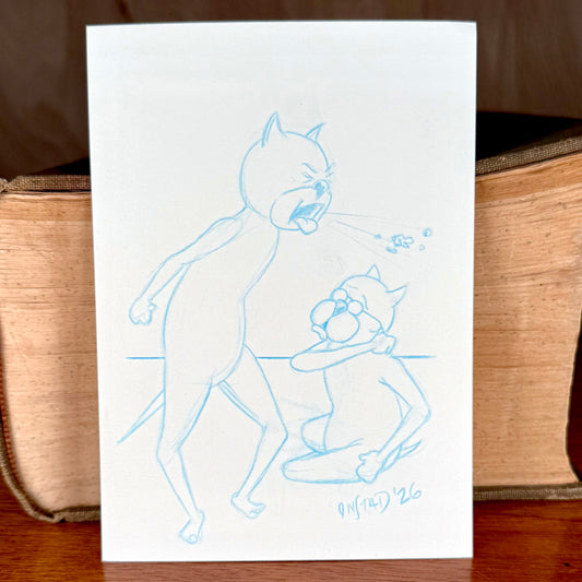 Roast Beef and Pat, "The Retch," 5x7"
