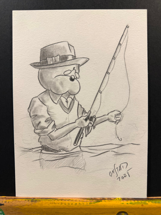 Cornelius, The Old Angler, 5x7"