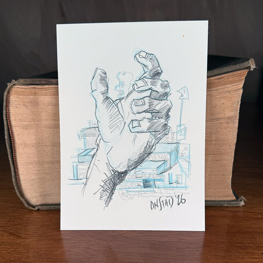 Just Me Screwing Around Drawing, 5x7"