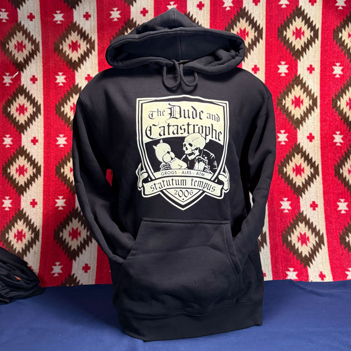 Dude & Catastrophe one-off hoody test pressing A, size Medium (cream yellow ink)