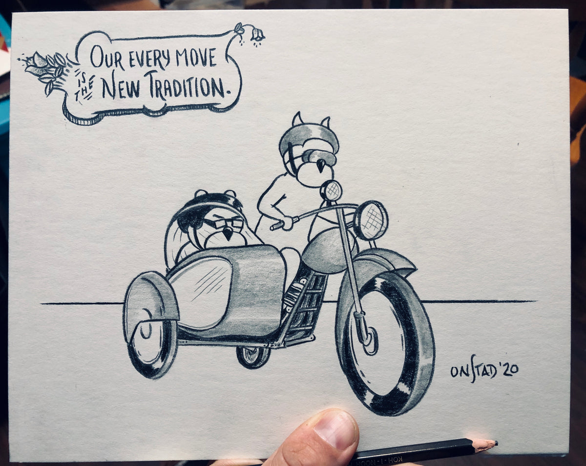 New Tradition, Original 8x10, pencils on matte board, 10/27/2020