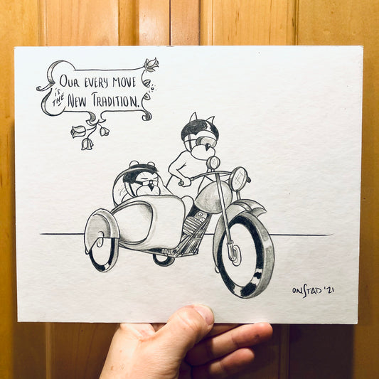 New Tradition, Original 8x10, pencils on matte board