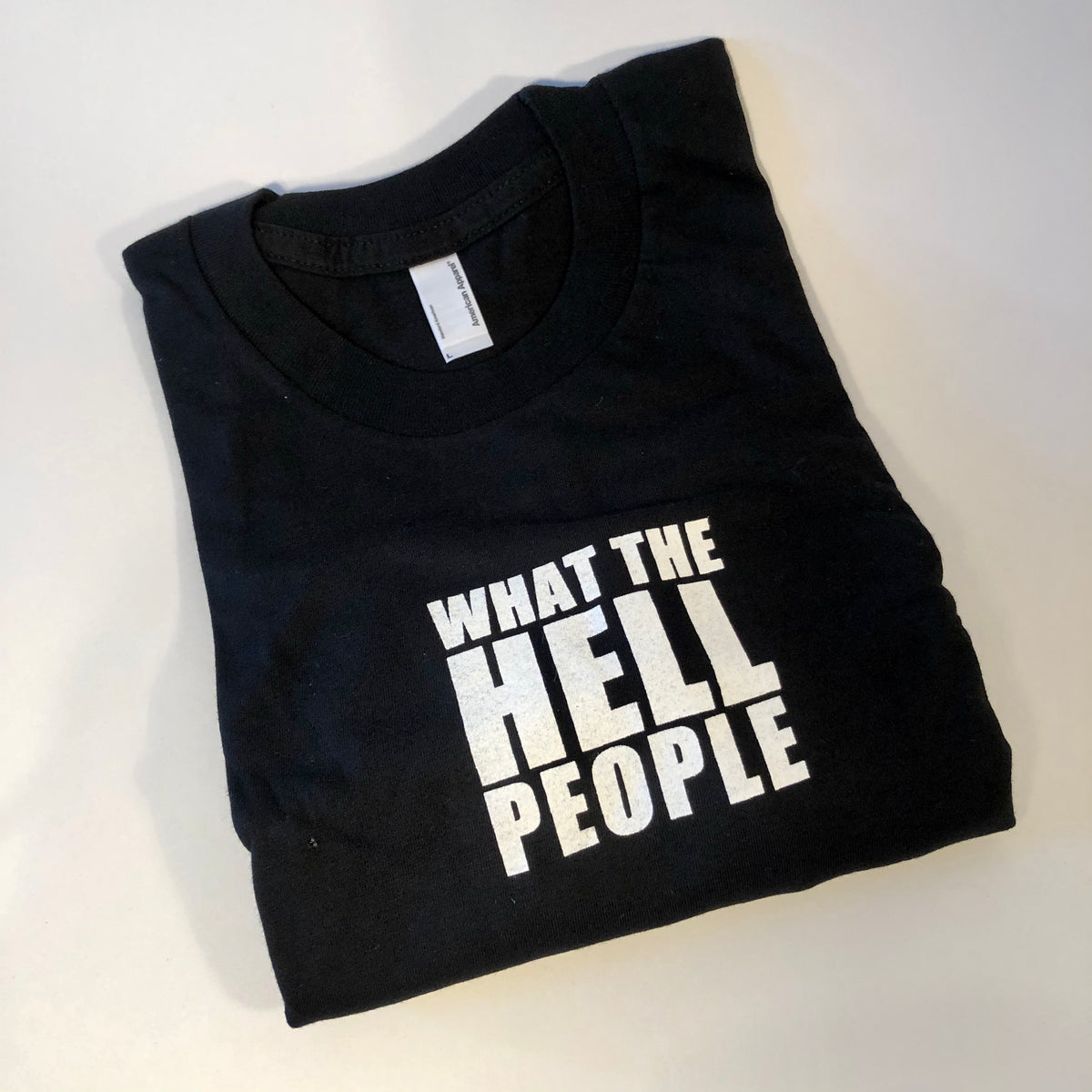 What The Hell People Long Sleeve Tee, Black, Medium, Womens