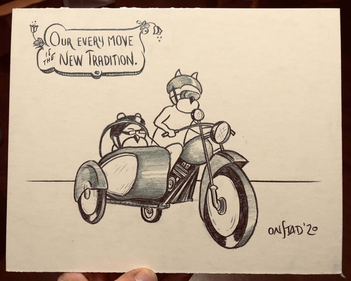New Tradition, Original 8x10, pencils on matte board, 10/26/2020