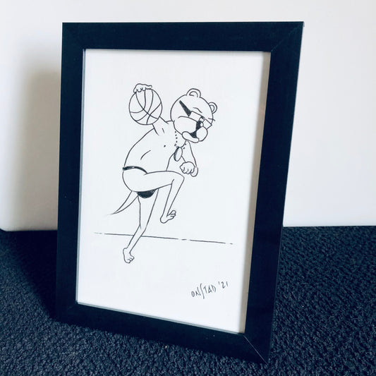 Framed Ray Original -  Basketball’s Lunatic-Genius Unloads