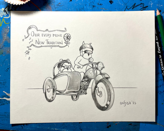 New Tradition, Original 8.5x11, pencils on paper