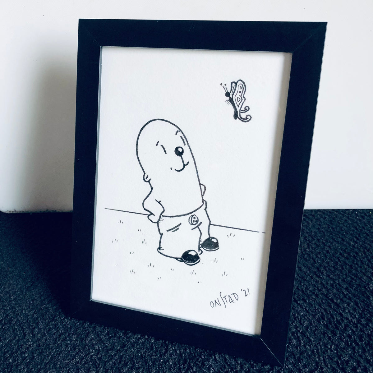 Framed Philippe Original 03302021 - Budding Lepidopterist