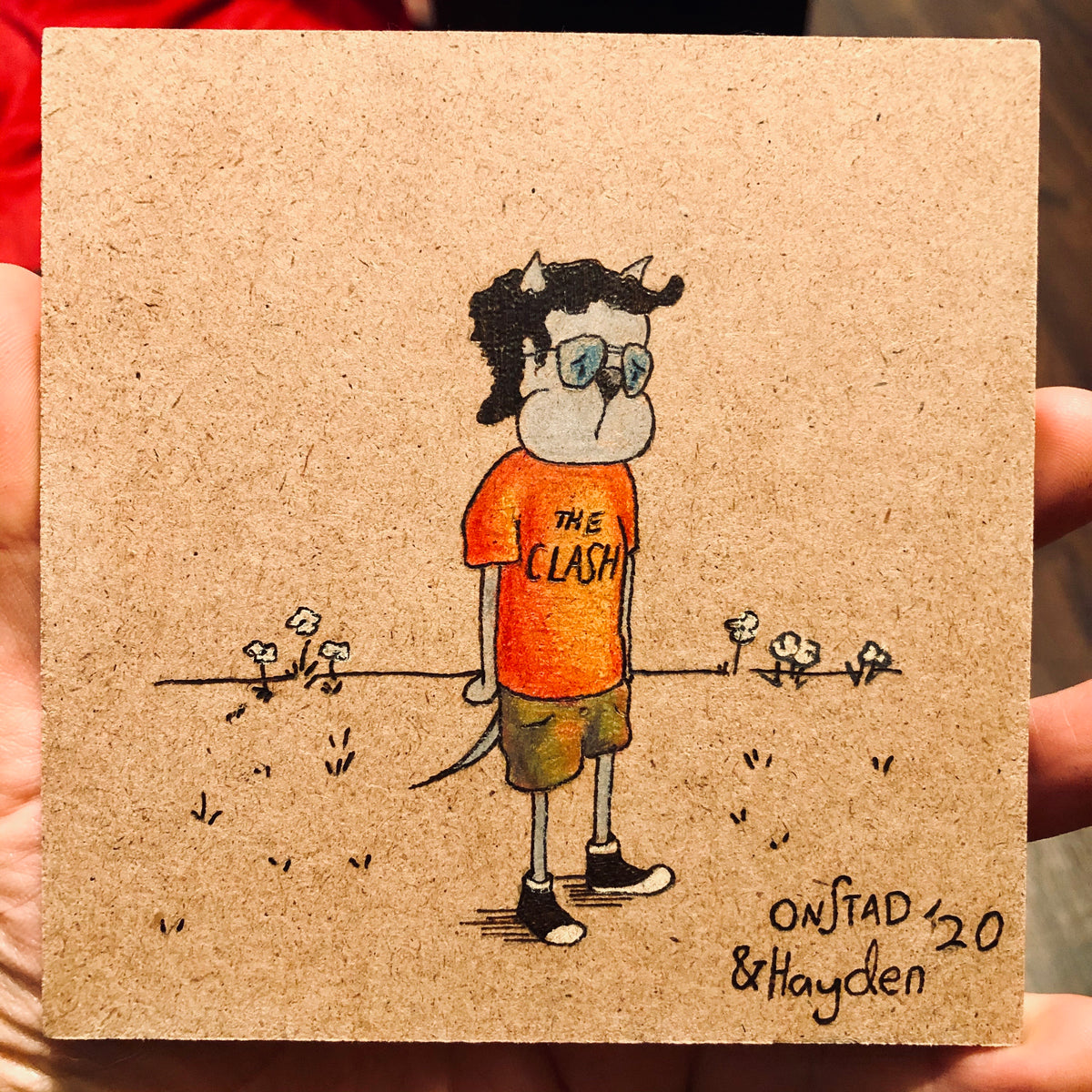 Father/Son YouthBeef, 2020, woodburn and pencils, 5"